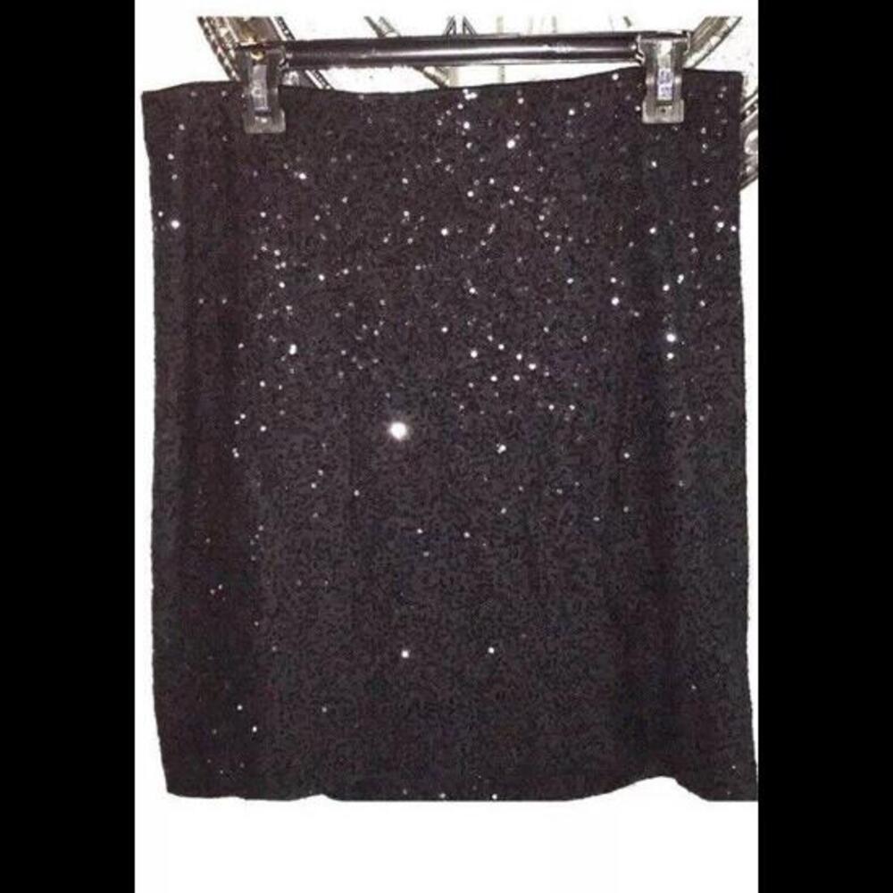 👠💃🖤Cache Black Sequin   Skirt Size 6